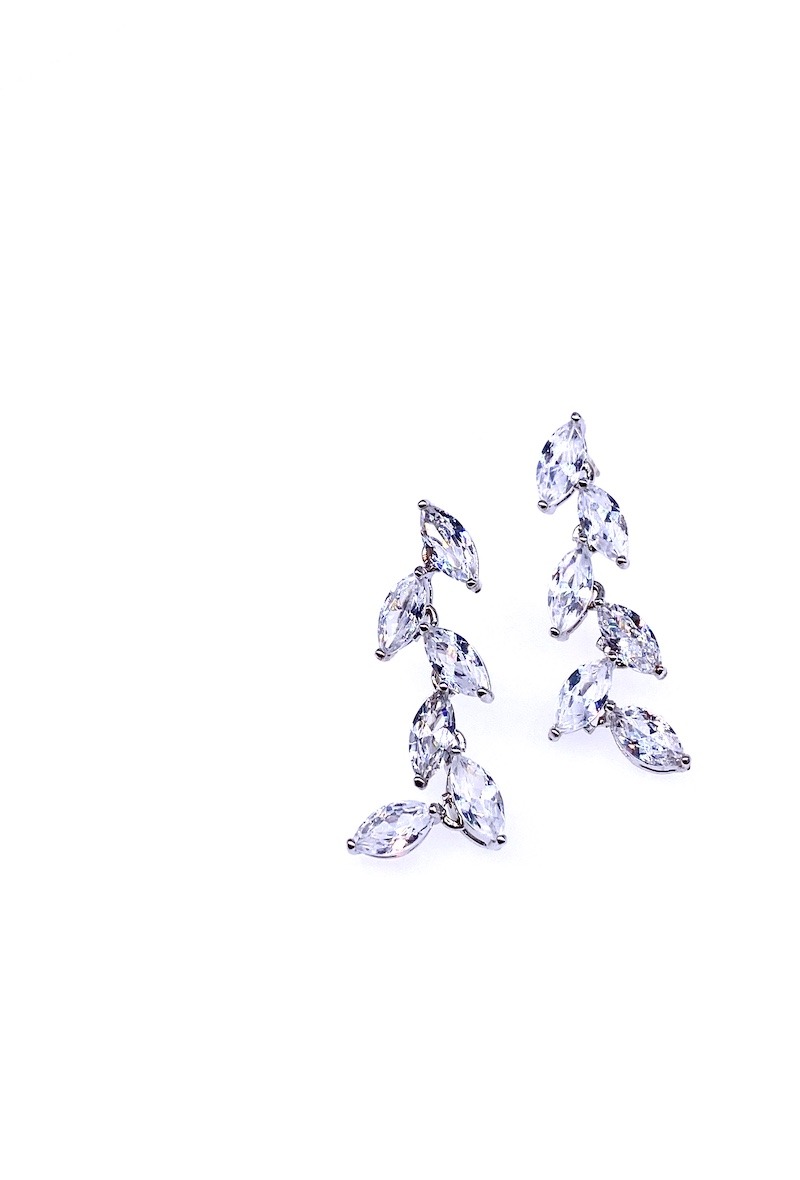 Grossiste MY ACCESSORIES PARIS - Boucle d'oreille rhodium & zirconium