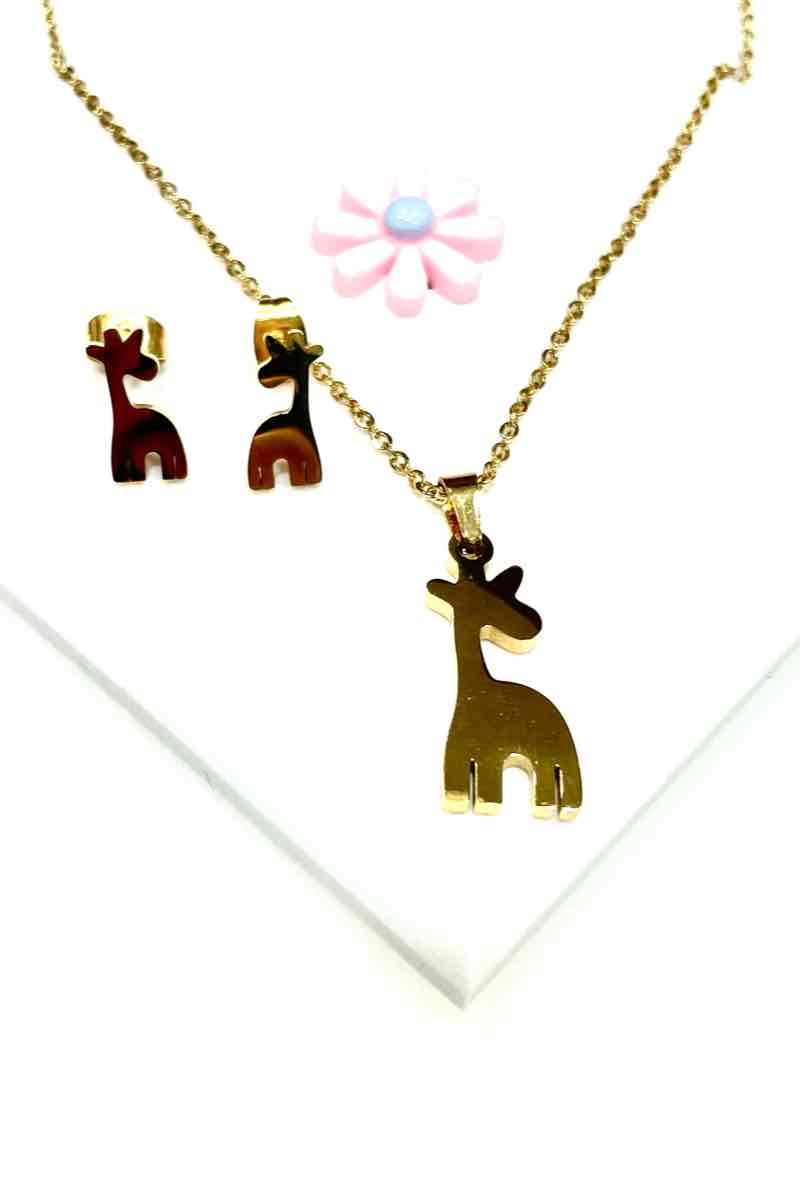 Grossiste MY ACCESSORIES PARIS - Parure en acier,  girafe