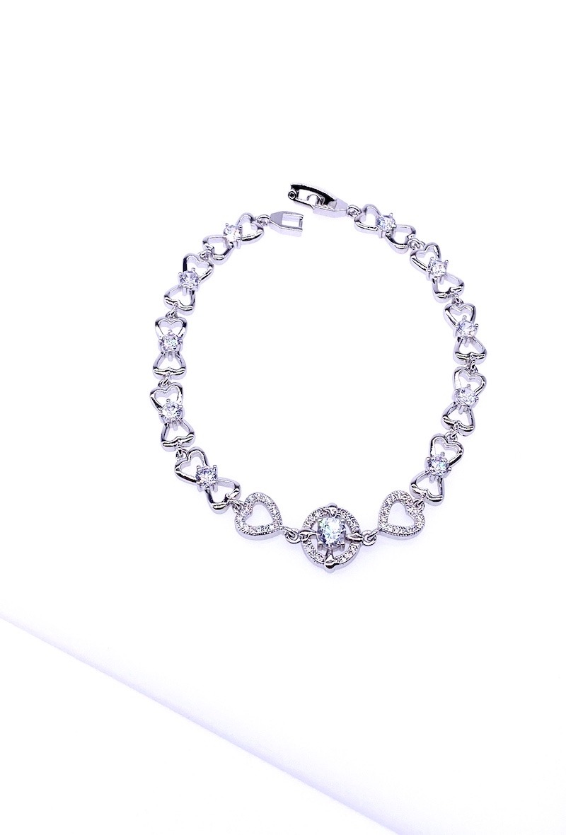 Grossiste MY ACCESSORIES PARIS - Bracelet rhodium & zirconium
