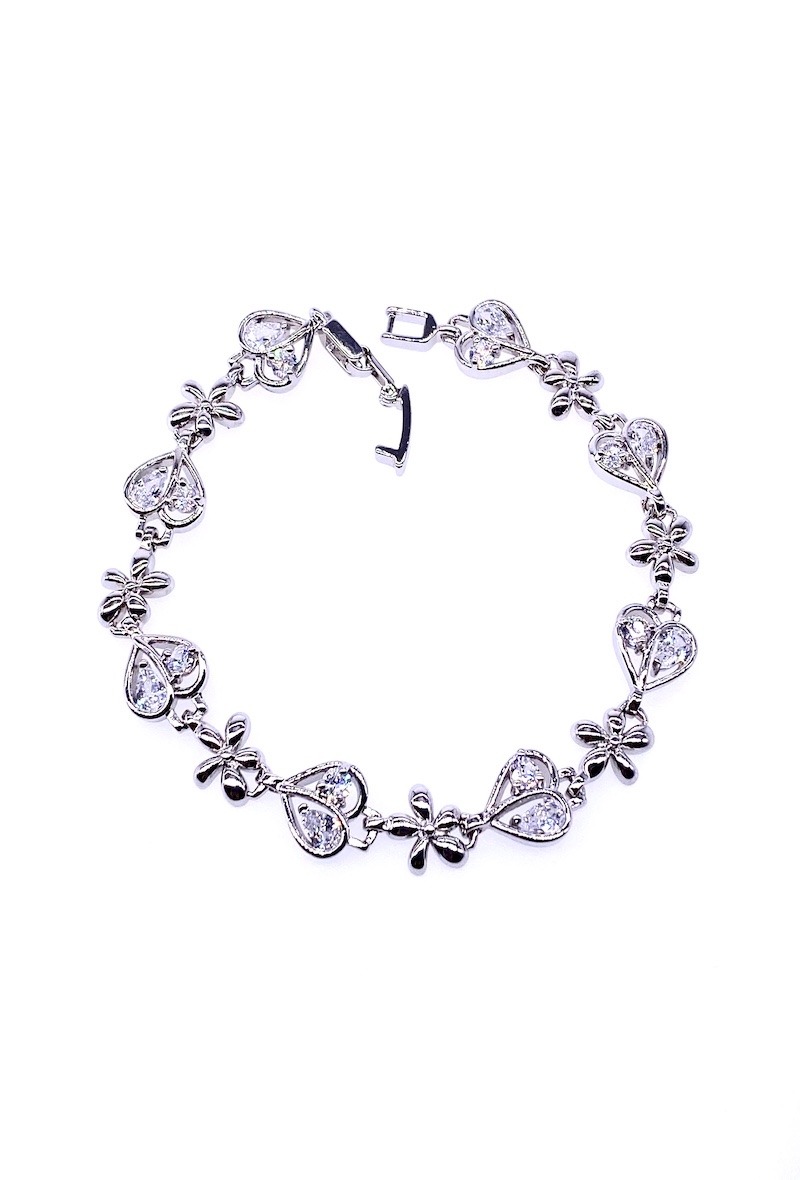 Grossiste MY ACCESSORIES PARIS - Bracelet rhodium & zirconium