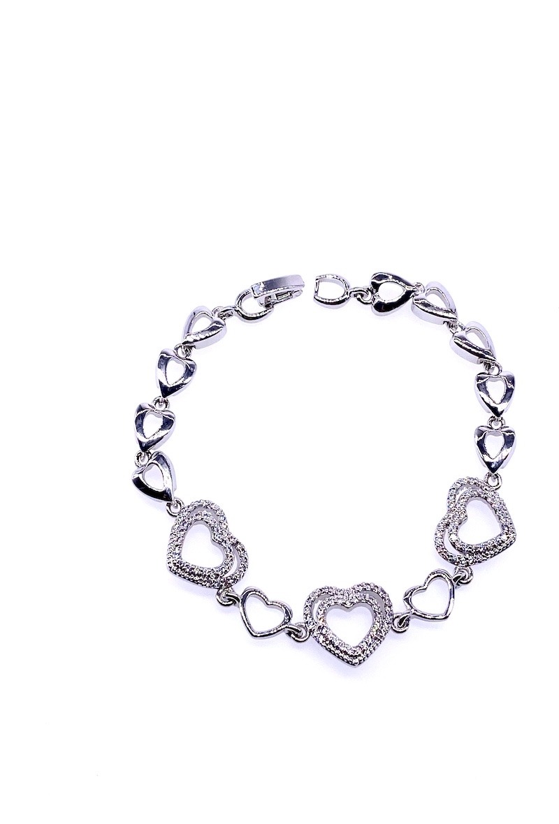 Grossiste MY ACCESSORIES PARIS - Bracelet rhodium & zirconium