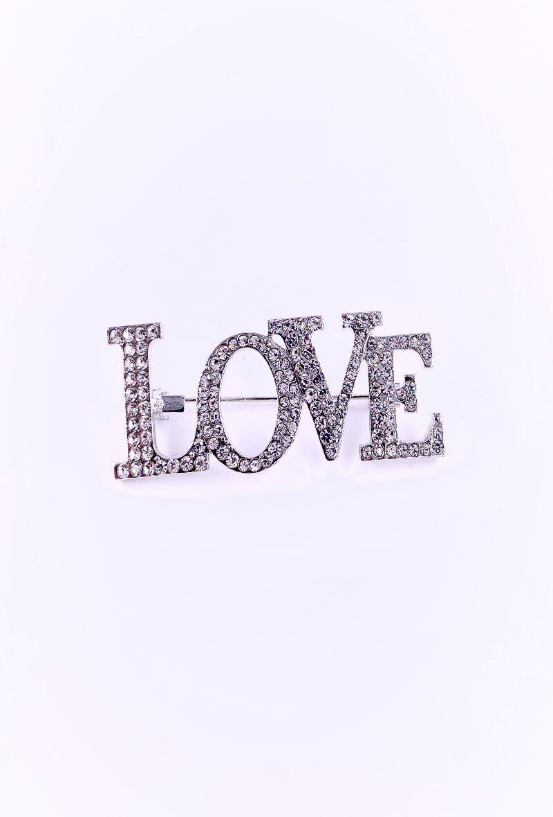 Grossiste MY ACCESSORIES PARIS - BROCHE LOVE STRASS