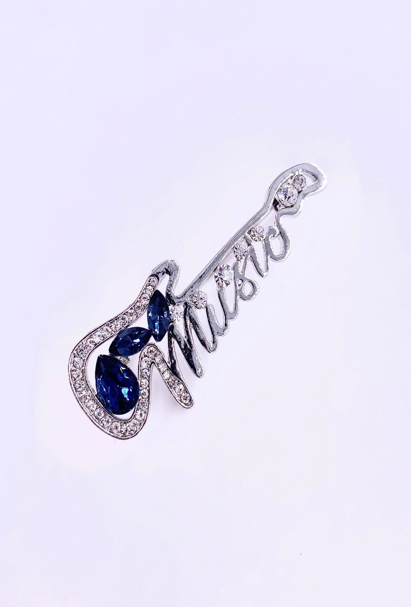 Grossiste MY ACCESSORIES PARIS - BROCHE GUITARE STRASS