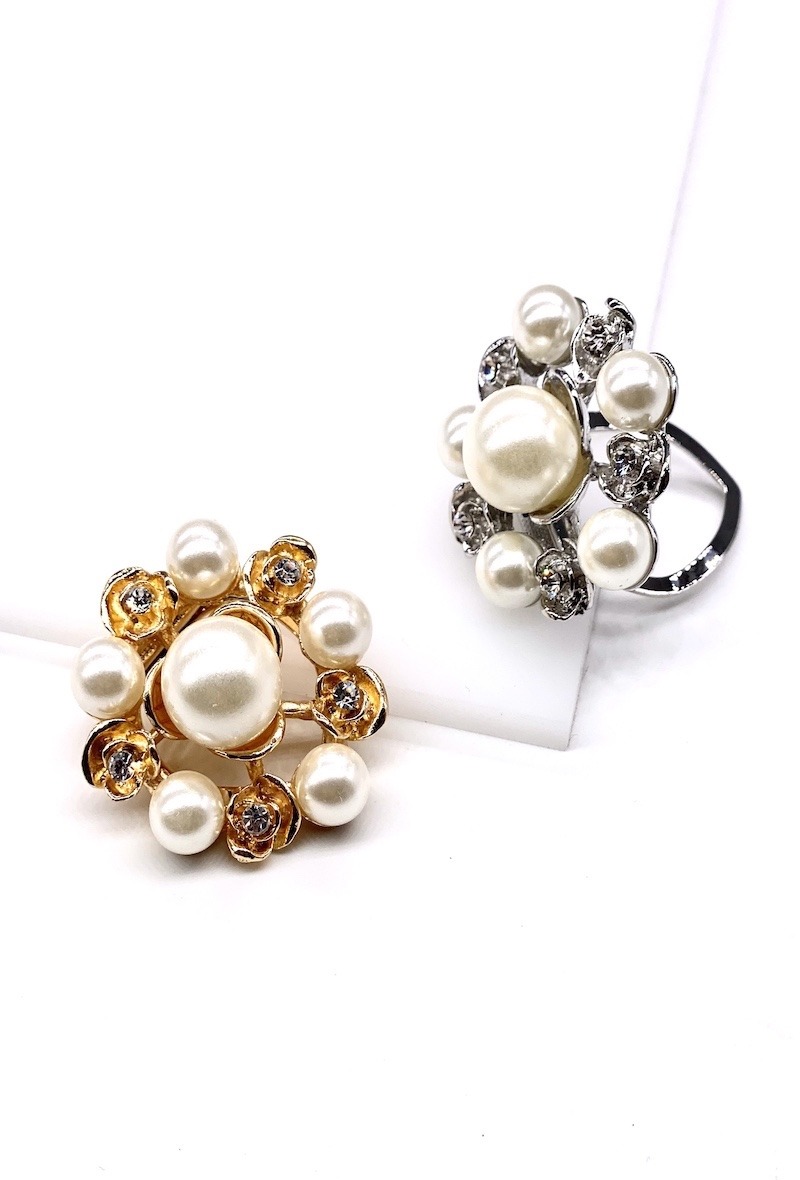 Grossiste MY ACCESSORIES PARIS - Clip foulard perle & cristal