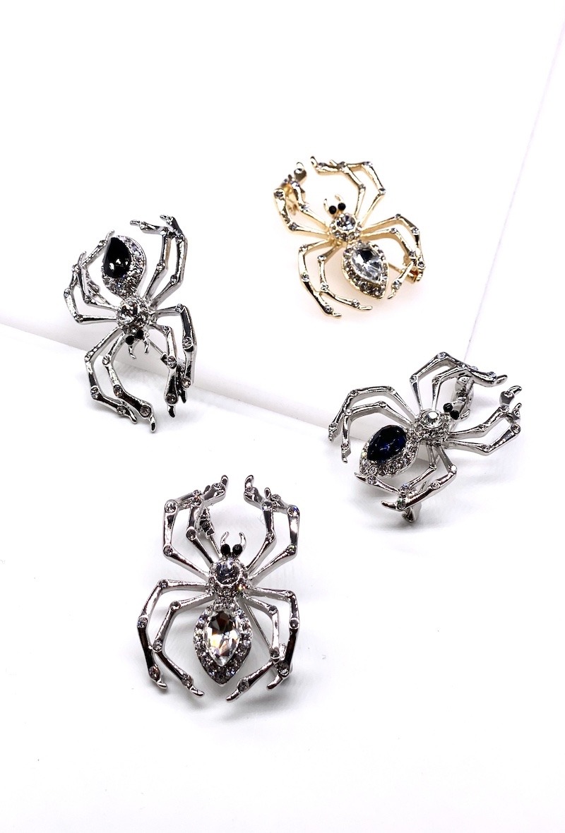 Grossiste MY ACCESSORIES PARIS - Broche araignée cristal