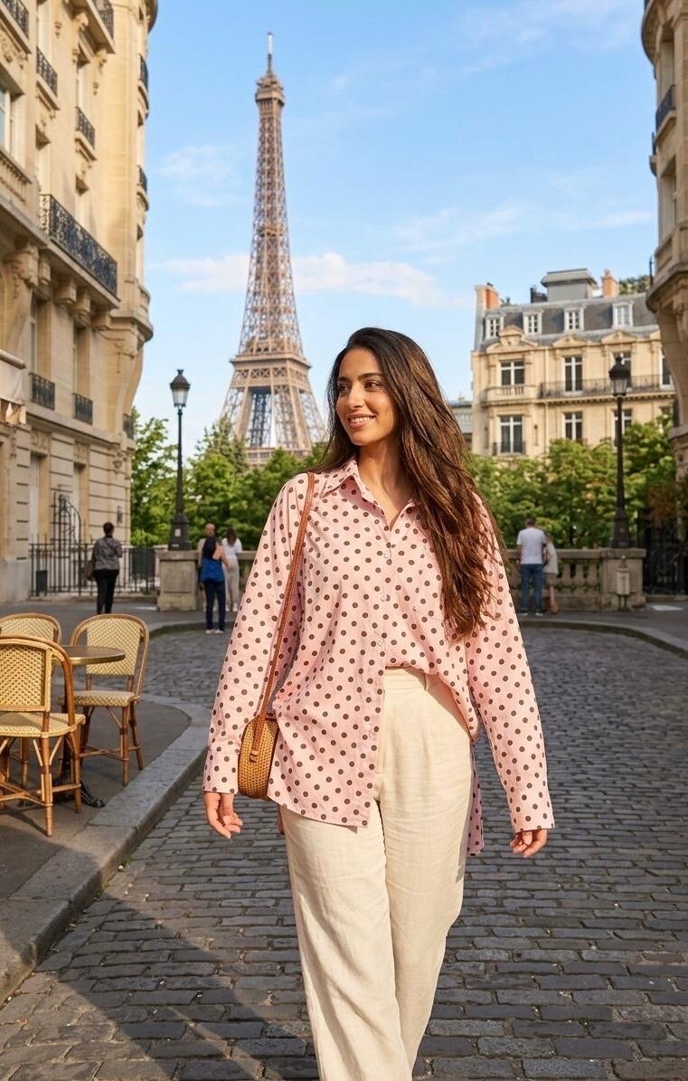 Mayorista My Queen - Camisa de lunares con un bolsillo
