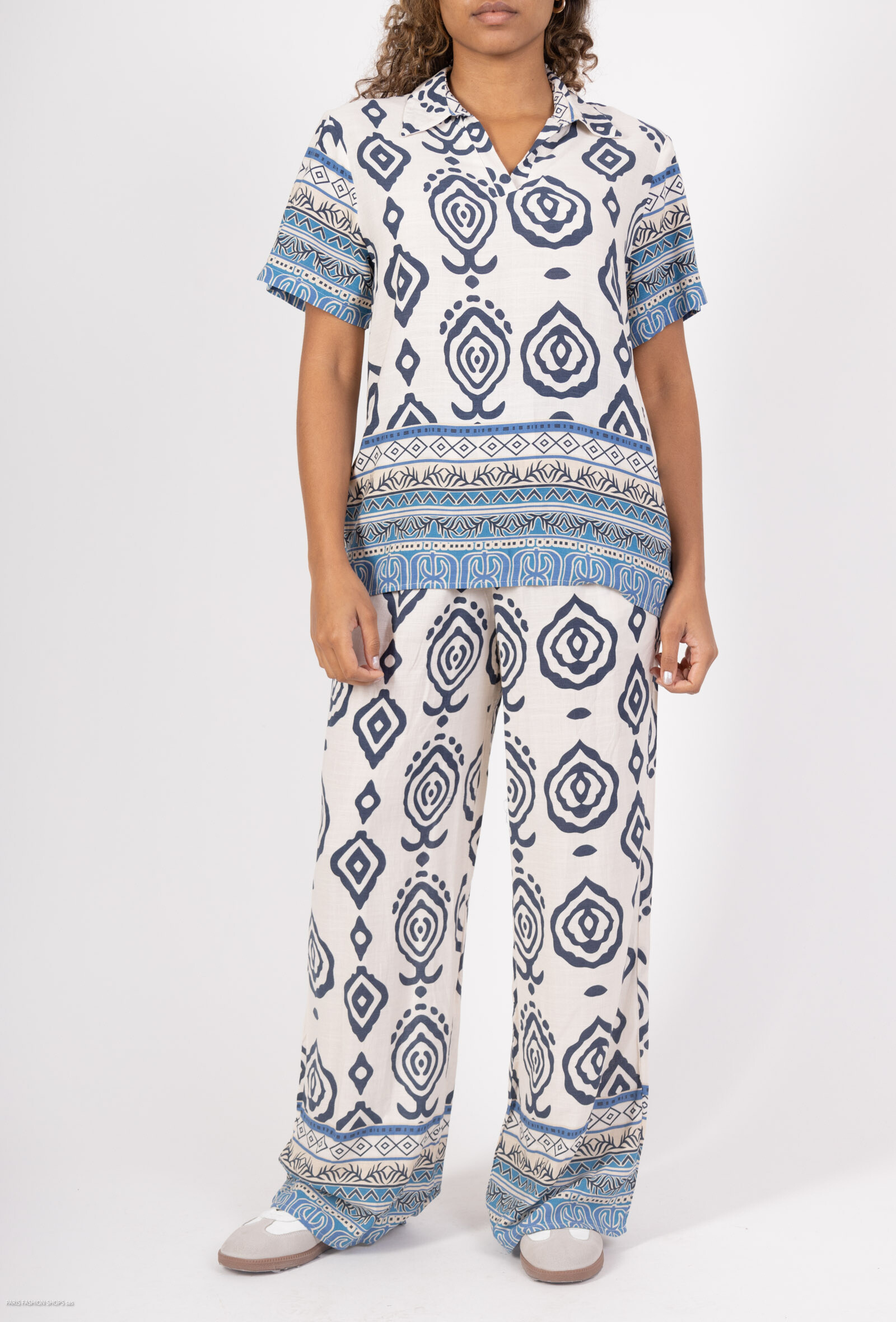 Wholesaler My Queen - Motor printed shirt collar set