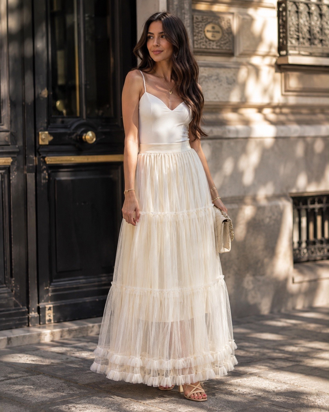 Grossiste MY QUEEN - Jupe longue en tulle
