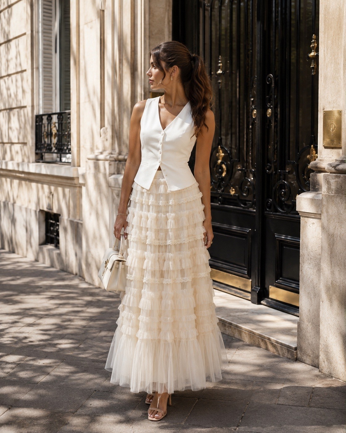 Grossiste MY QUEEN - Jupe longue en tulle