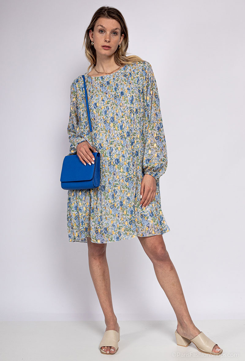 Grossiste My Queen - Robe plissé imprimé floral