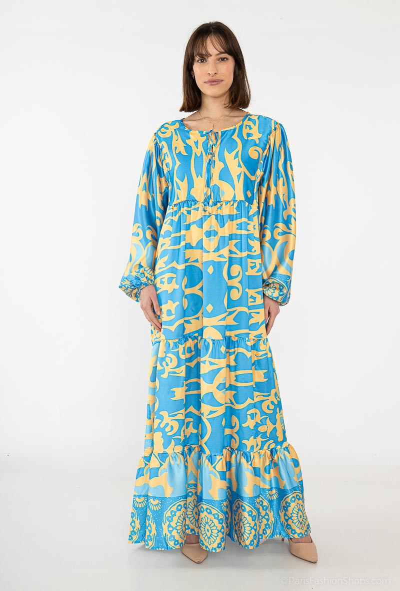 Wholesaler My Queen - 4-tier printed dress