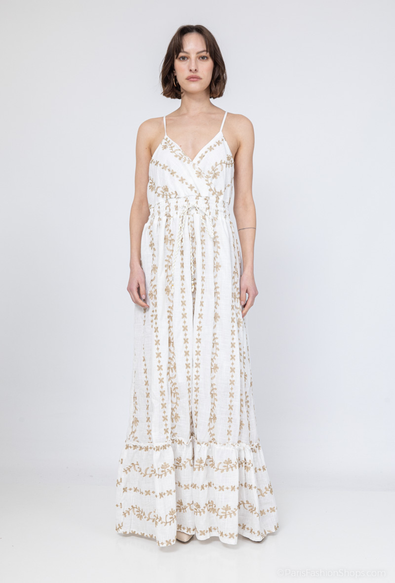 Wholesaler My Queen - Gold embroidery dress