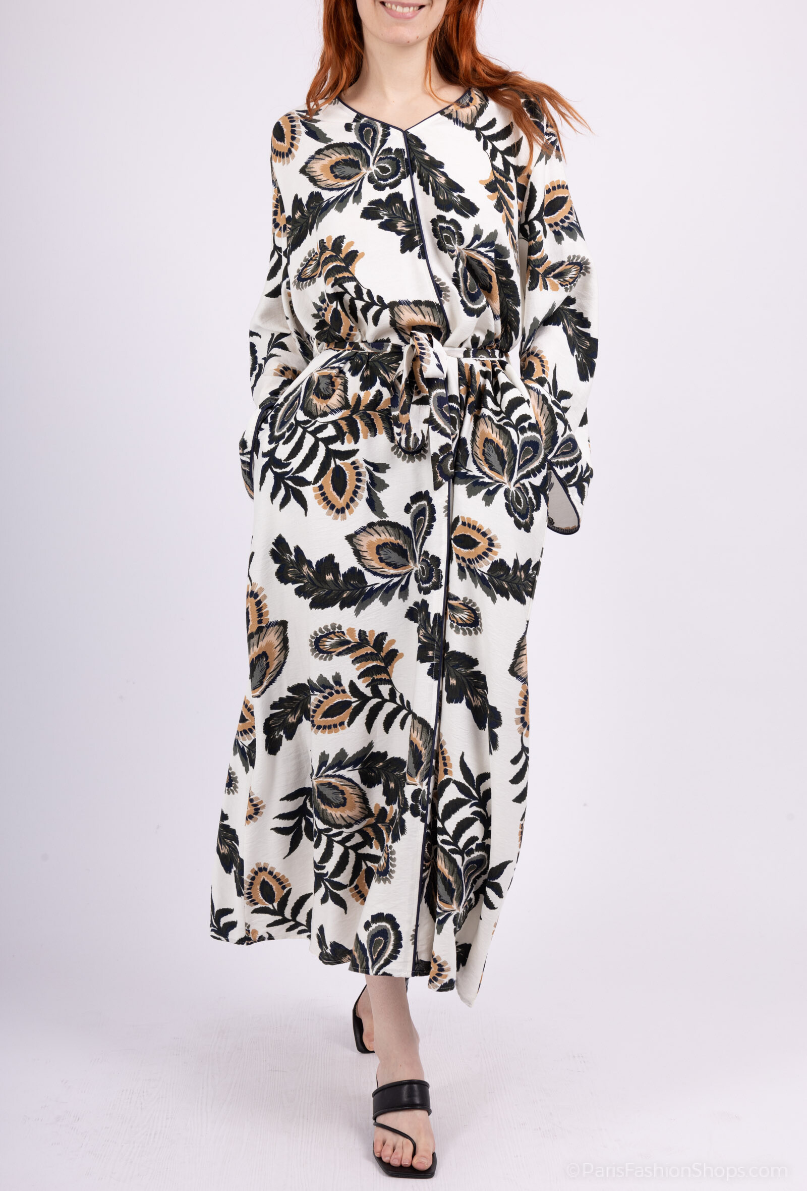 Wholesaler My Queen - Flower -printed elastic pants - elegance and comfort