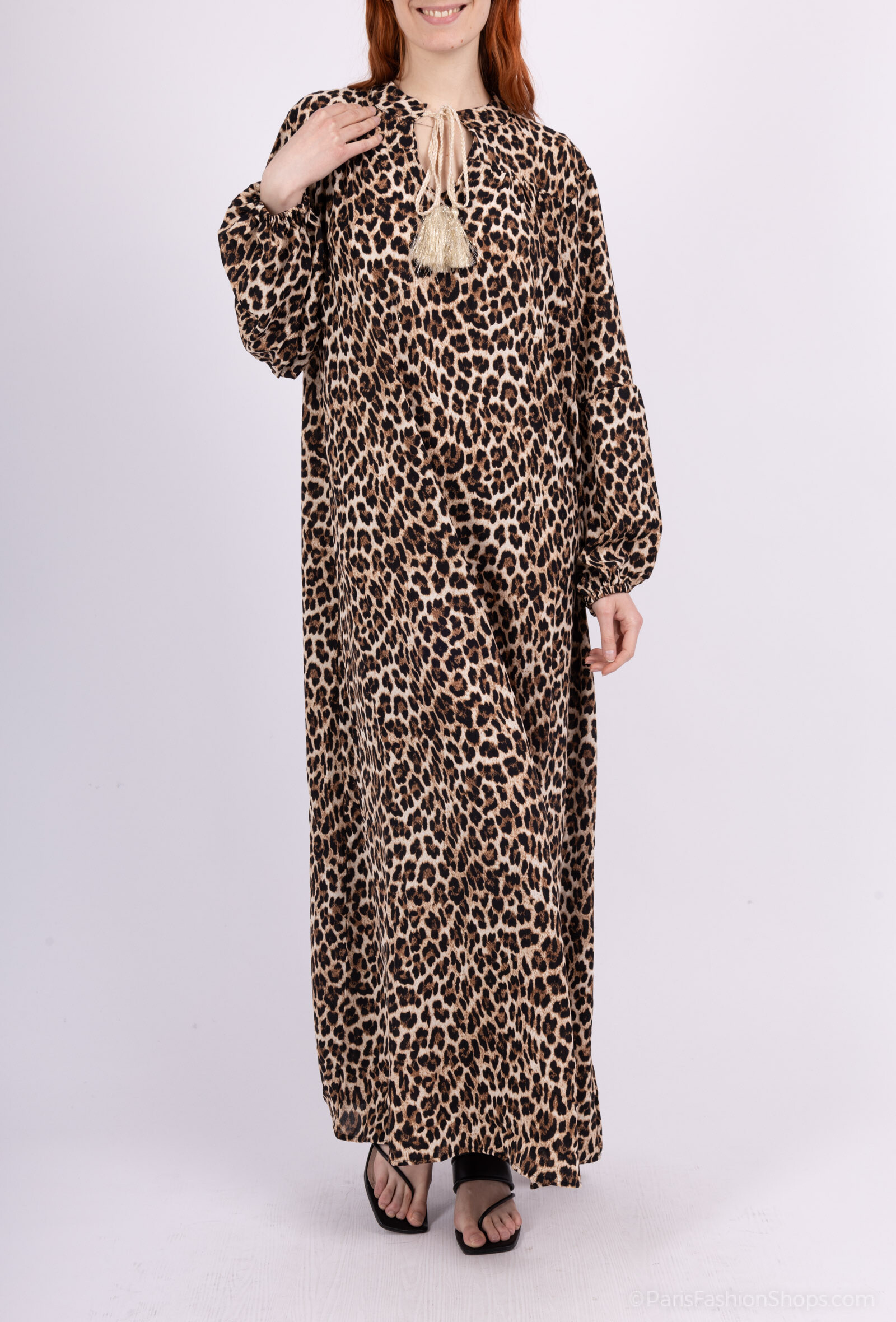 Wholesaler My Queen - Leopard printed dress with cord - audacity and elegance