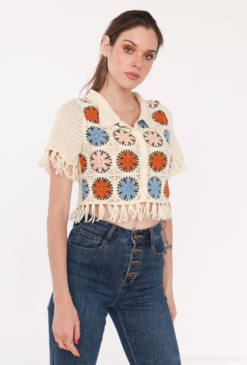 Großhändler My Queen - Trägershirt aus Häkelspitze