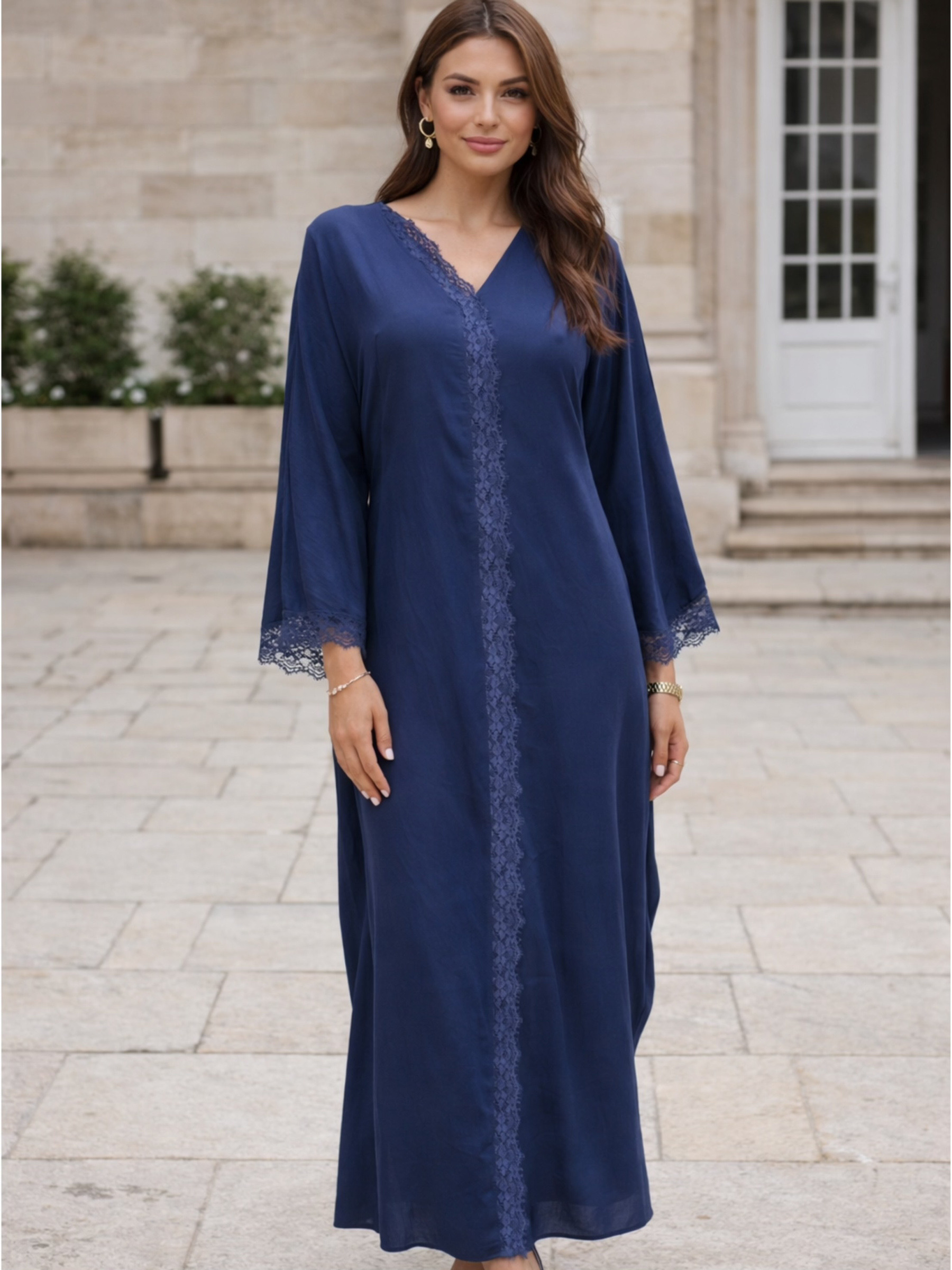 Long dress with lace attached inside | Paris Fashion Shops