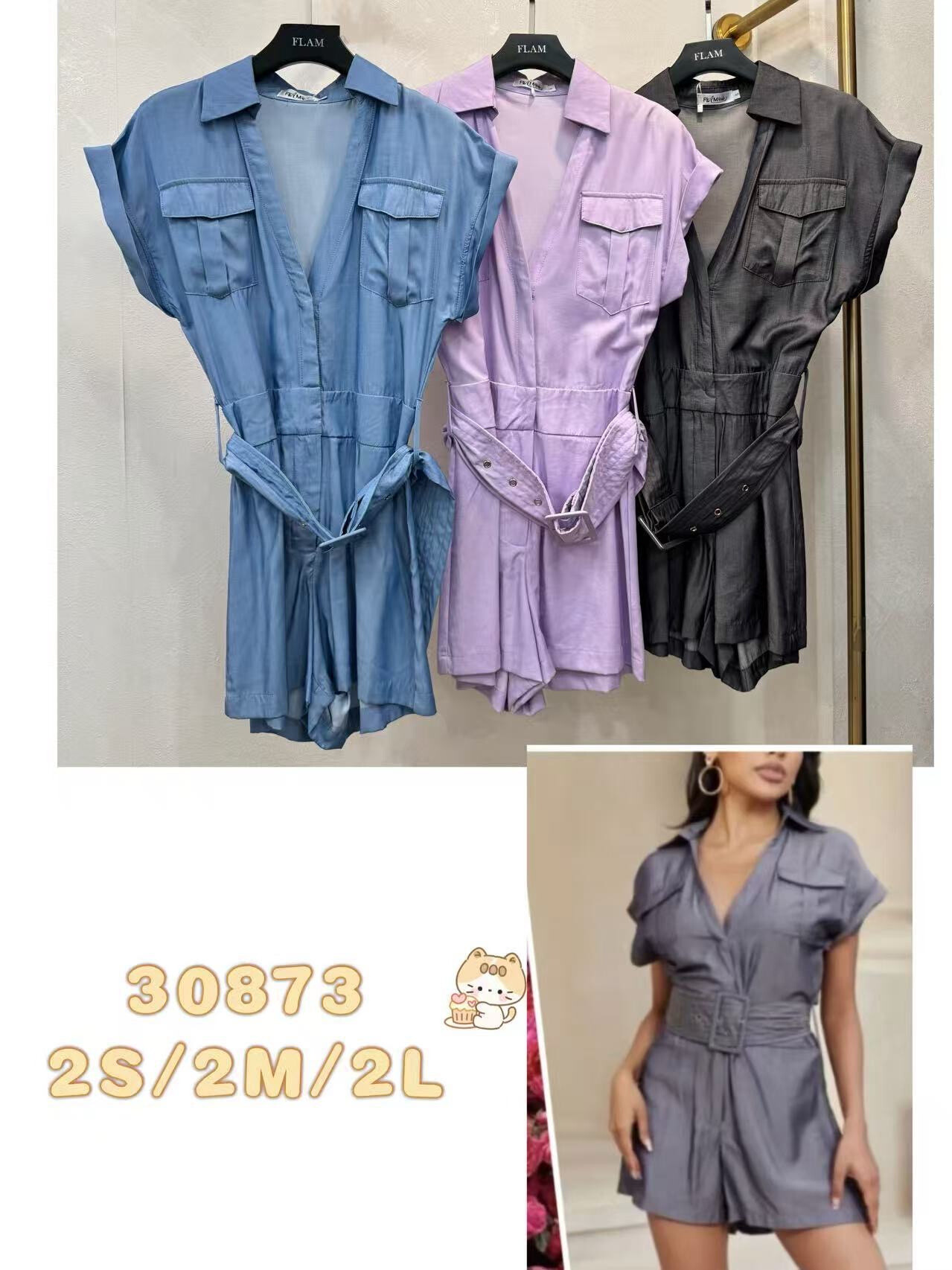 Grossiste My Style - Combi-short manches courte avec ceinture