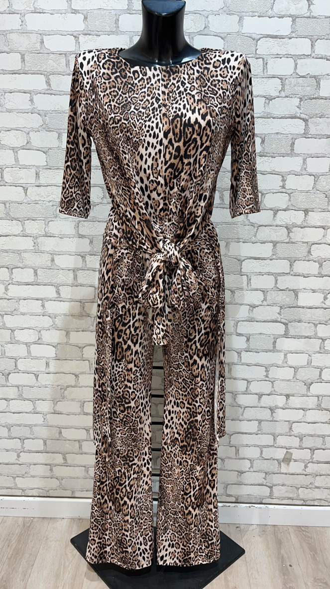 Grossista My Style - Completo pantaloni stampa leopardo