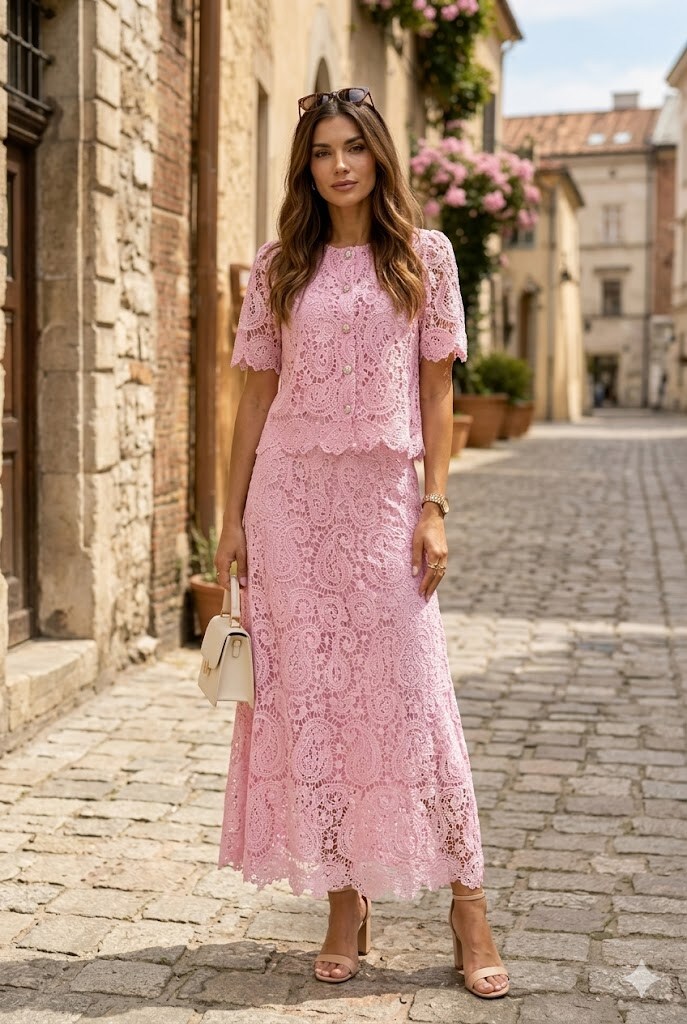 Mayorista My Style - Conjunto de encaje de top y falda