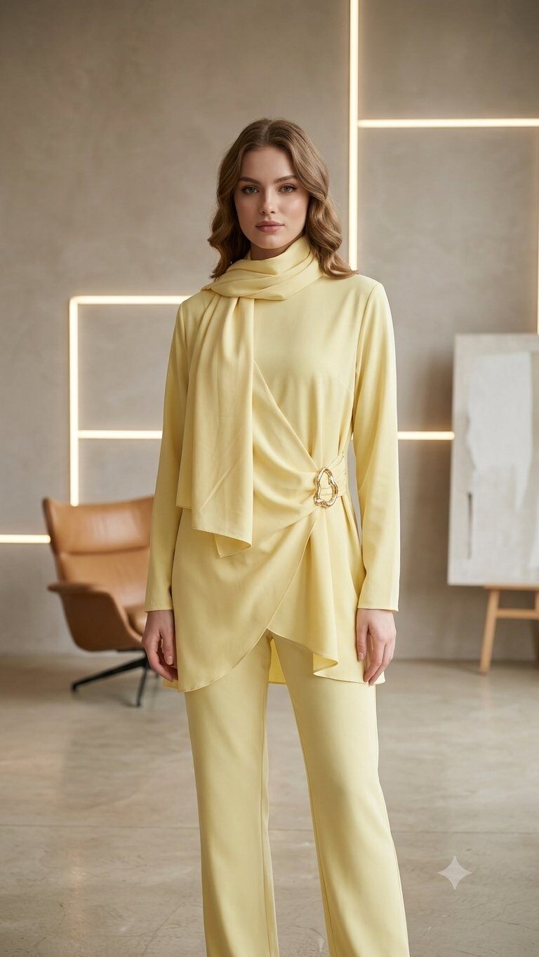Grossiste My Style - Ensemble en burkini haut et pantalon avec foulard