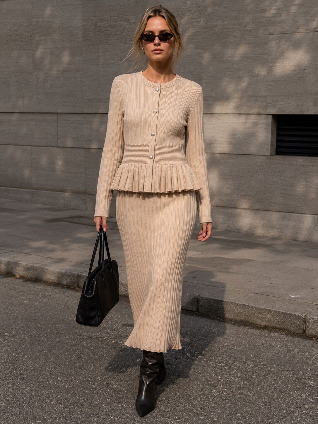 Mayorista My Style - Conjunto de top y falda de punto