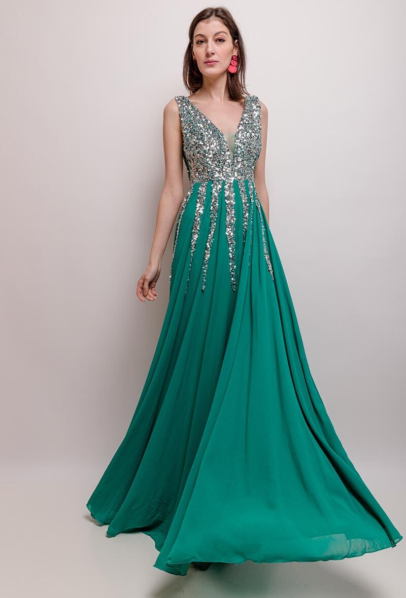 Wholesaler My Style - Sequinned maxi dress