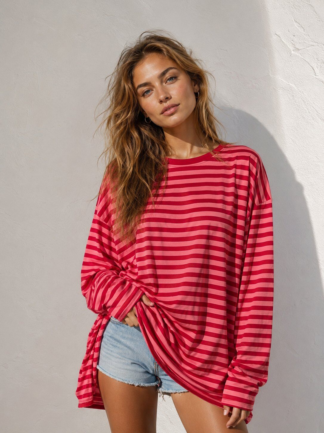 Großhändler My Style - Langärmliges gestreiftes T-Shirt