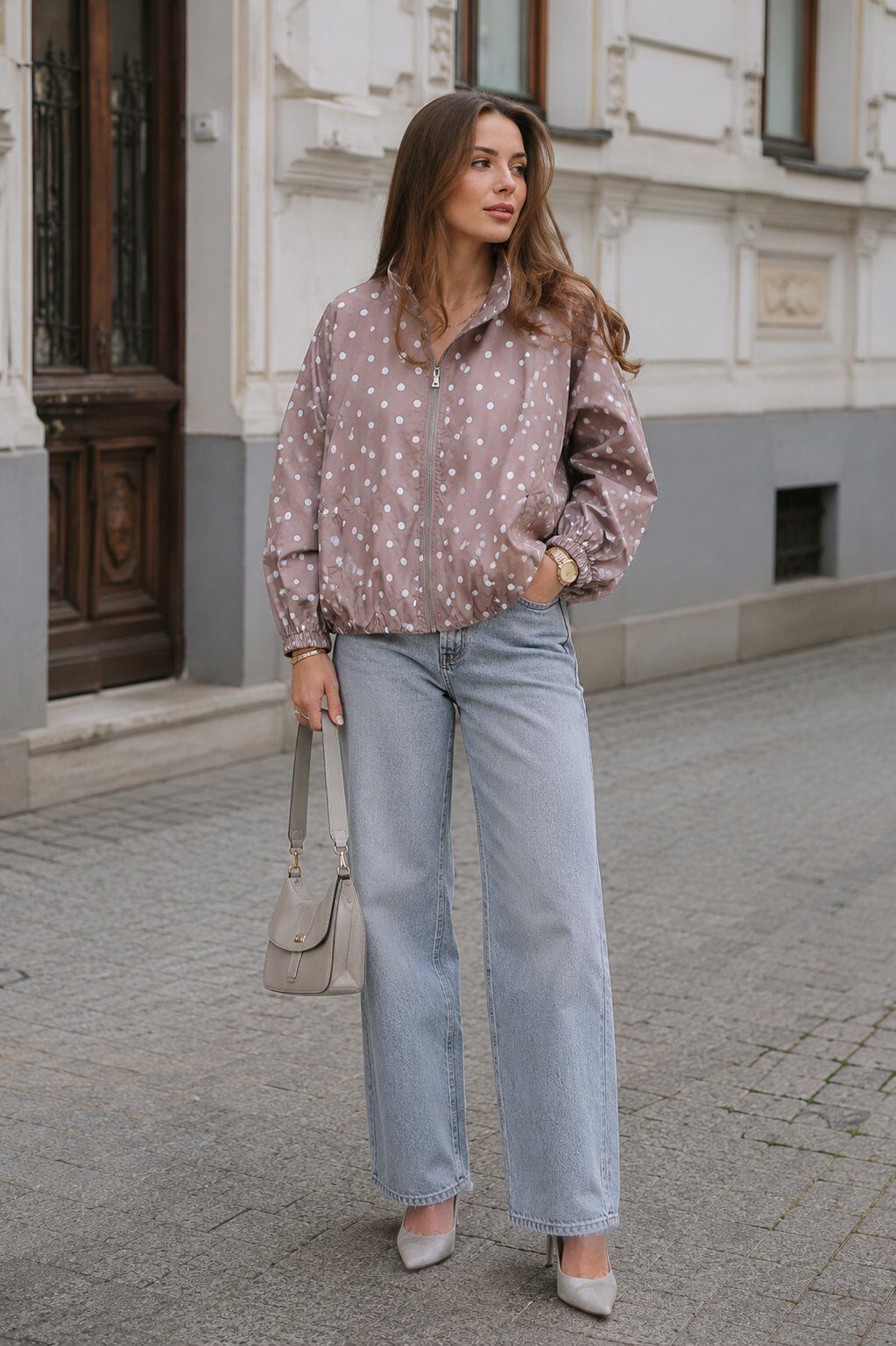 Großhändler My Style - Punktmuster-Jacke