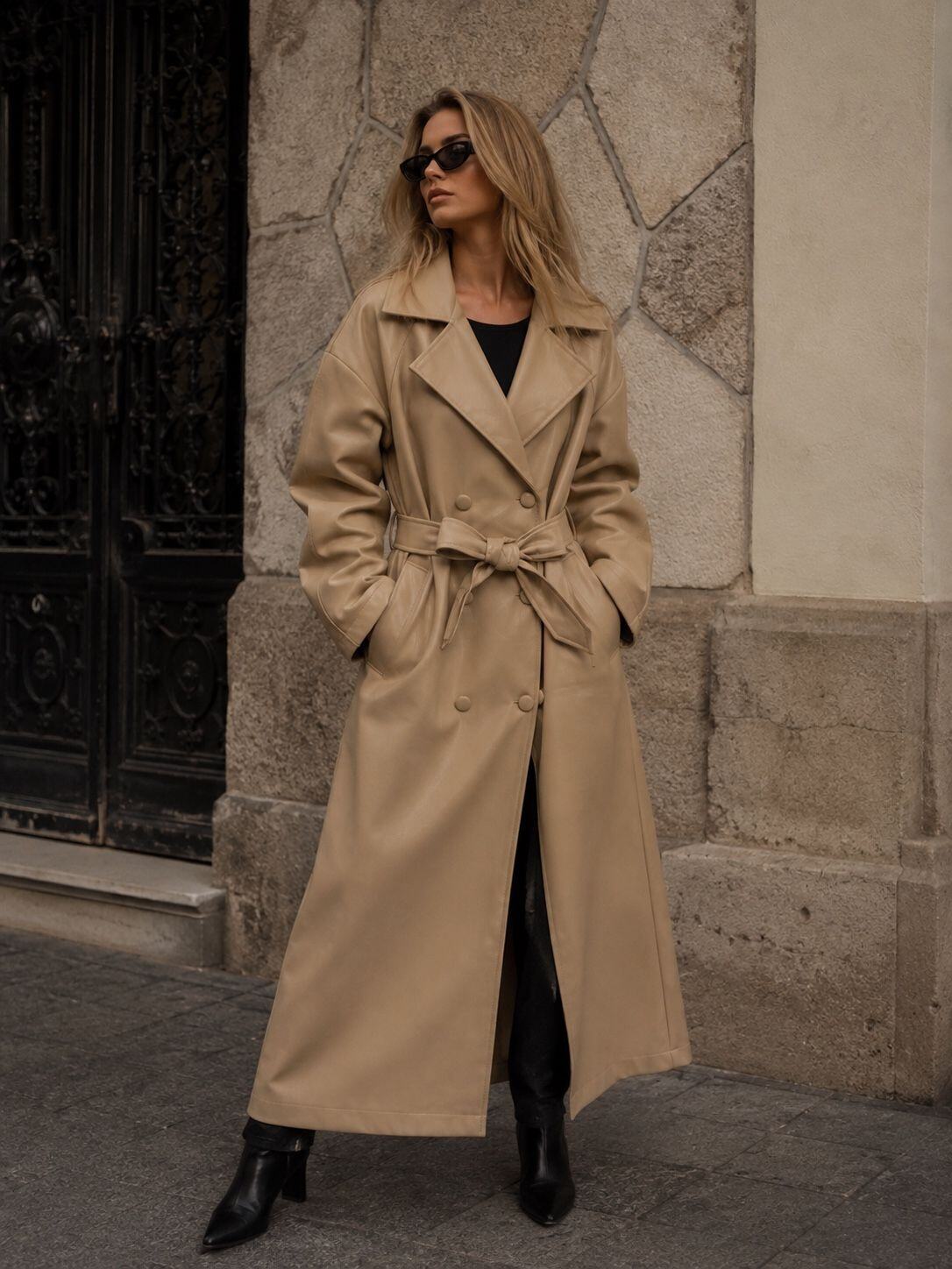 Grossista My Style - Giacca lunga in similpelle