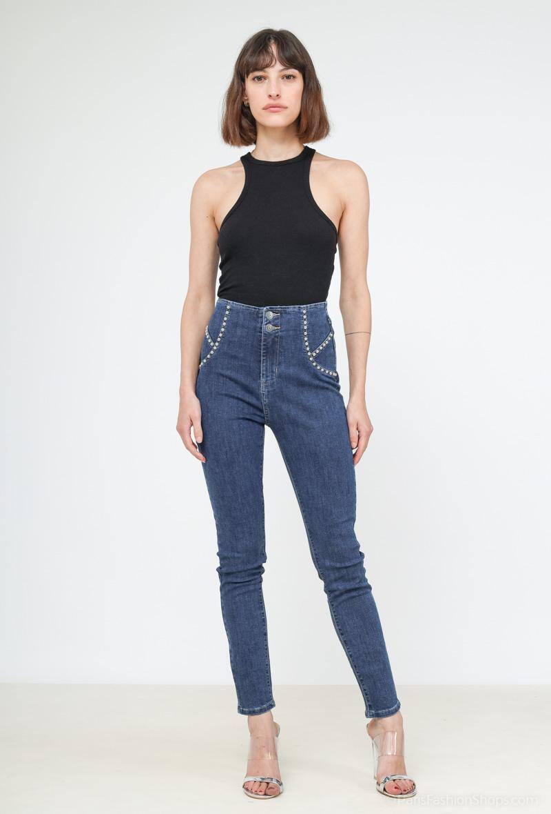 Wholesaler My Tina's - JEANS WITH STUDS