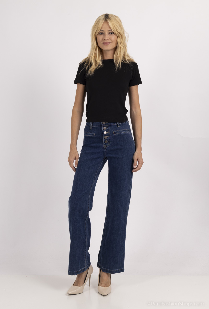 Wholesaler My Tina's - High-waisted wide-leg jeans