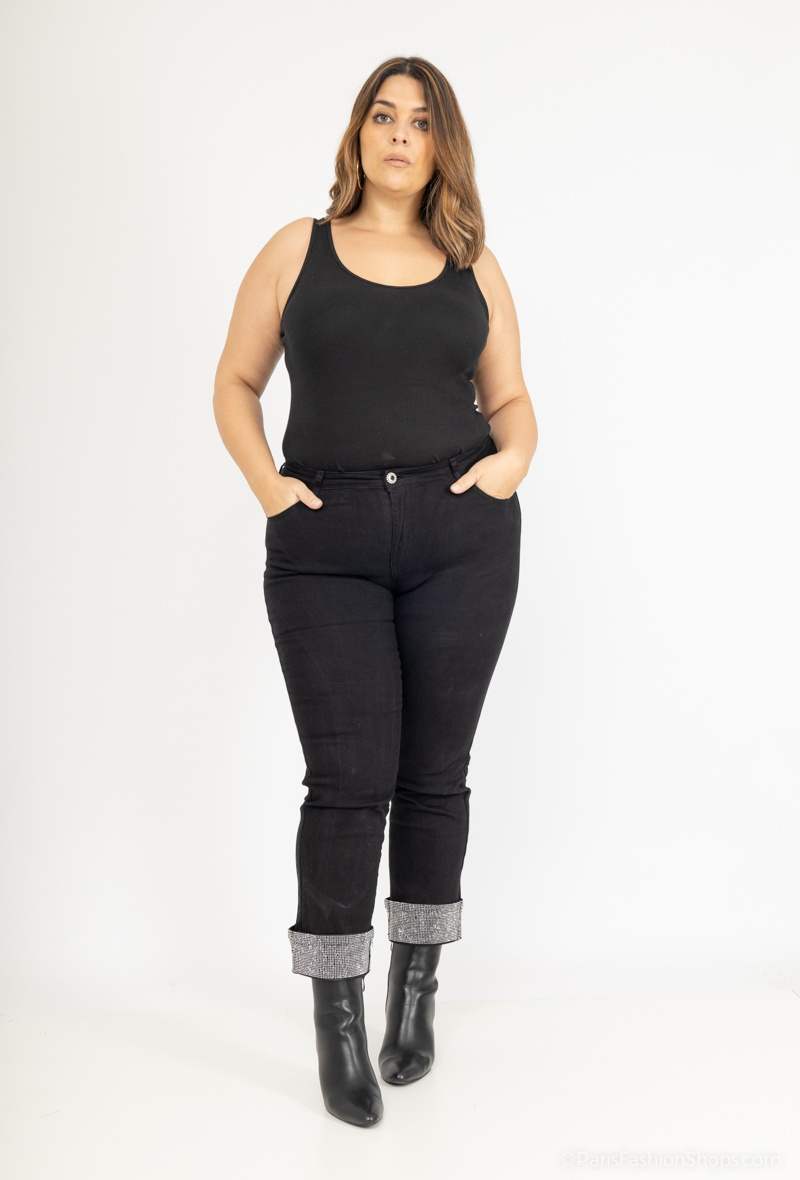 Grossiste MyBestiny - Jean Droit avec Strass