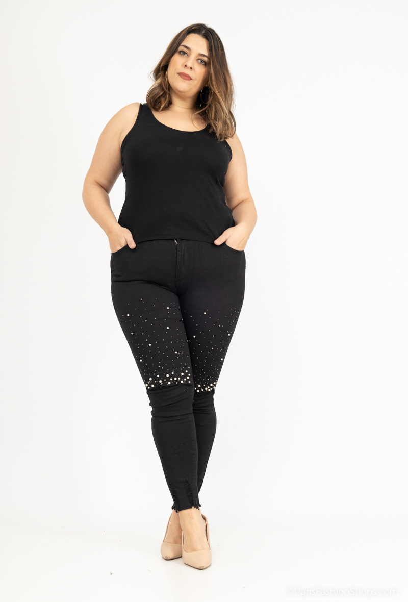 Wholesaler MyBestiny - Skinny jeans with pearls