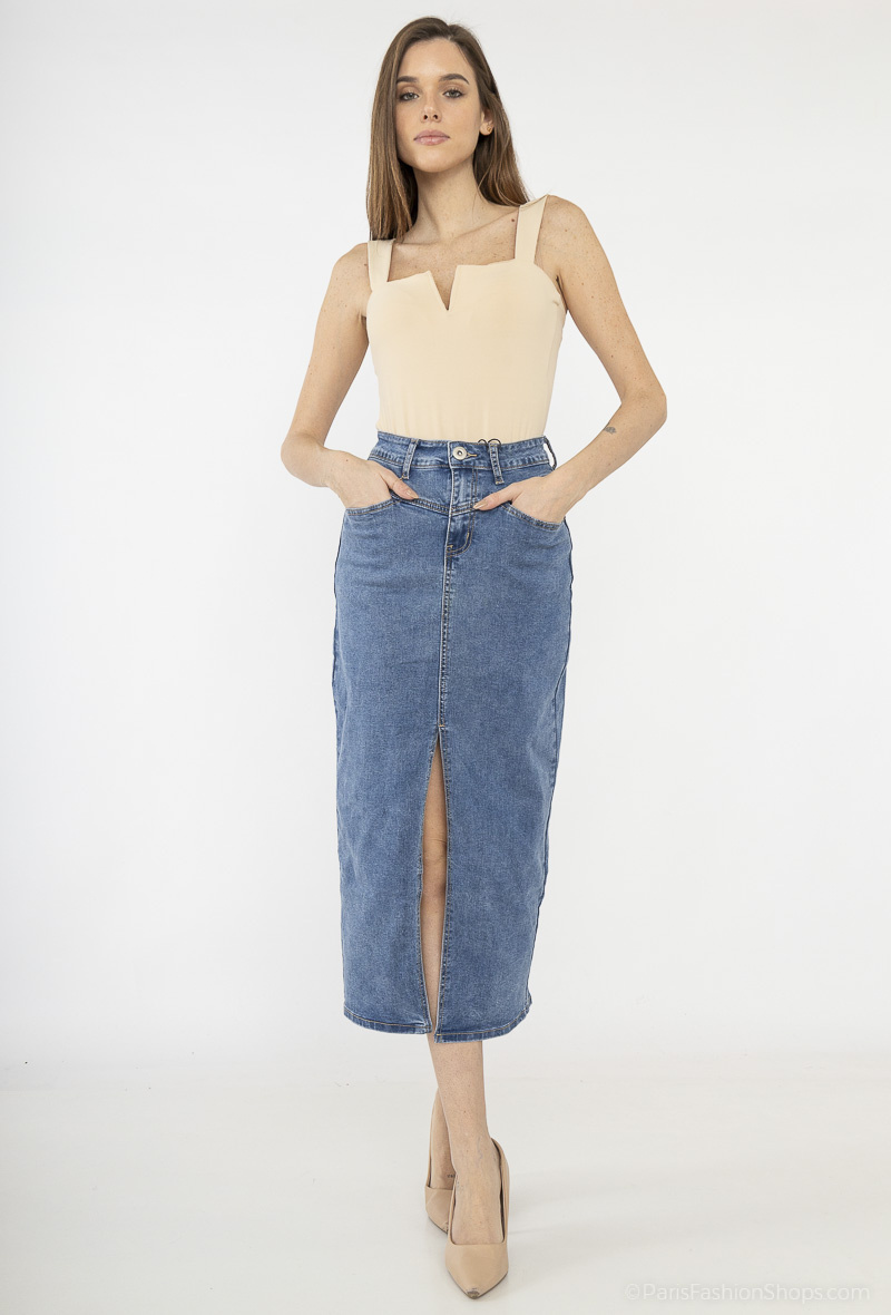 Wholesaler MyBestiny - Long denim skirt