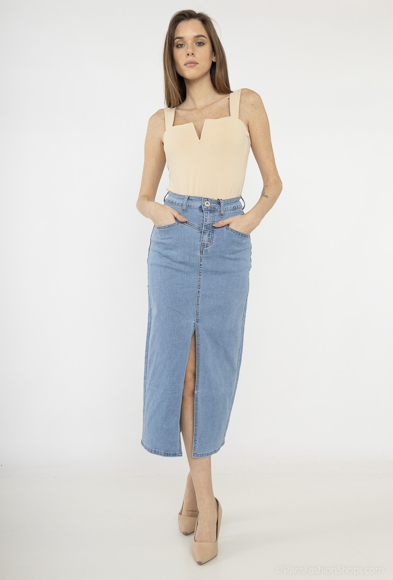 Wholesaler MyBestiny - Long denim skirt