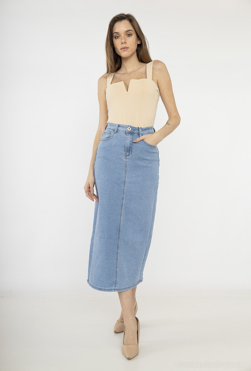 Wholesaler MyBestiny - Long denim skirt