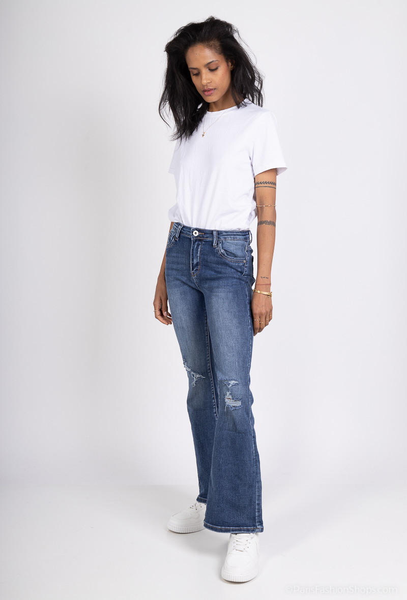 Wholesaler MyBestiny - Ripped Flared jeans