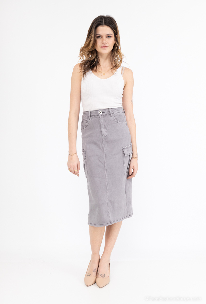 Wholesaler MyBestiny - Long skirt with cargo