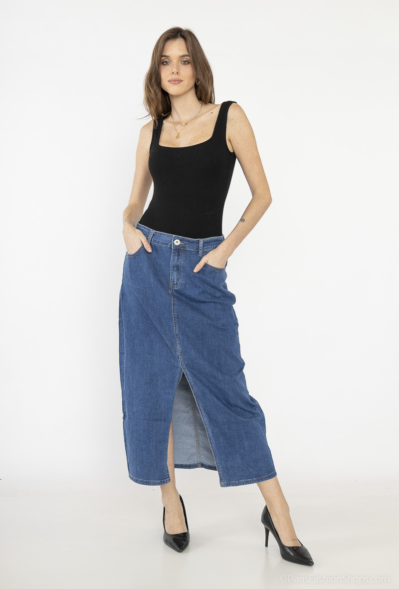 Wholesaler MyBestiny - Long denim skirt