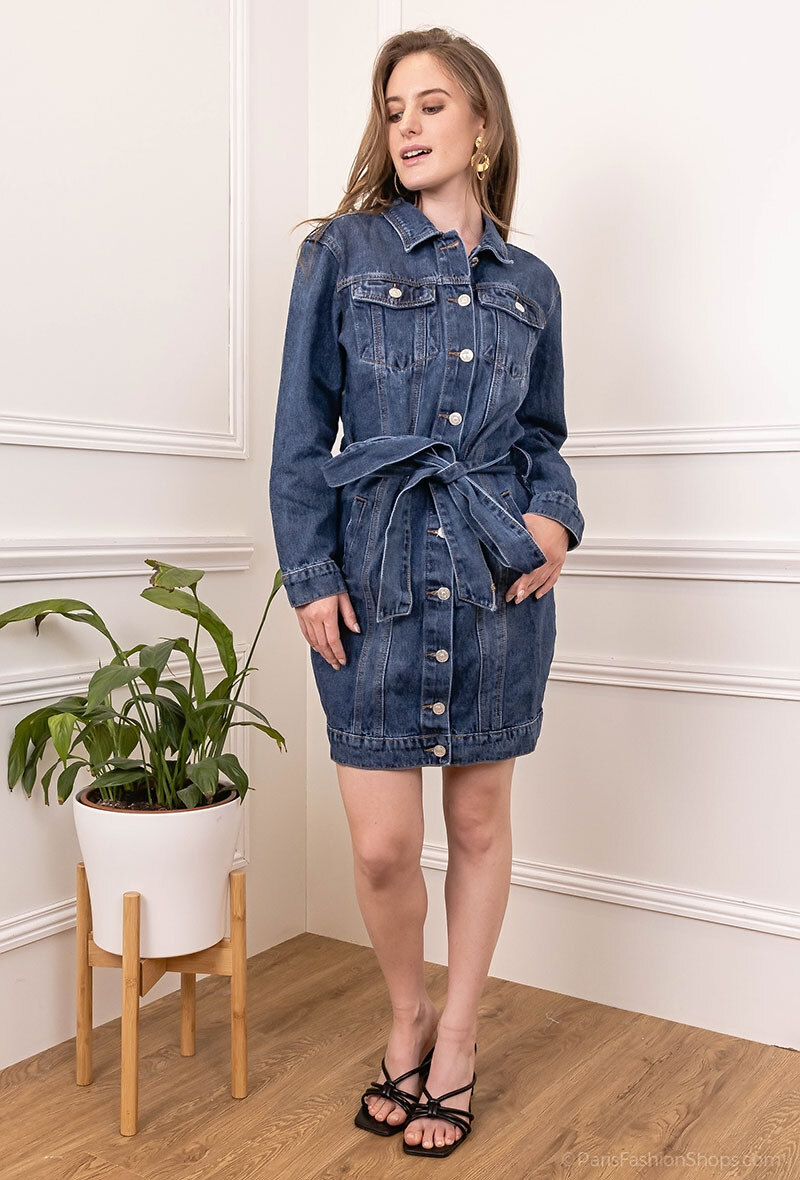 Grossiste MyBestiny - Veste en jean longue