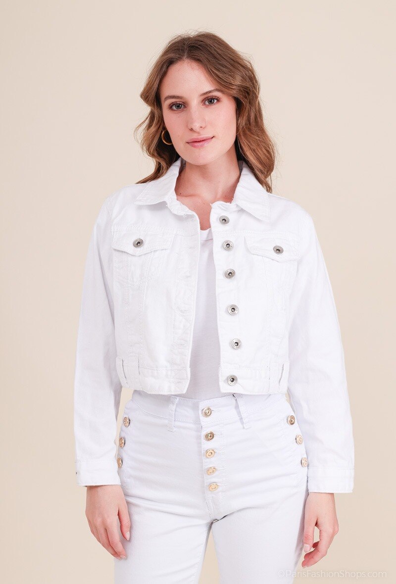 Wholesaler MyBestiny - Ripped denim crop jacket