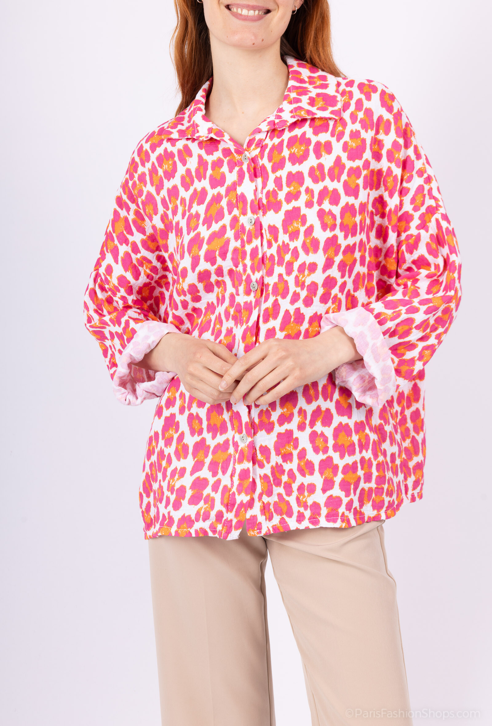 Wholesaler Mylee - Leopard cotton gauze shirt