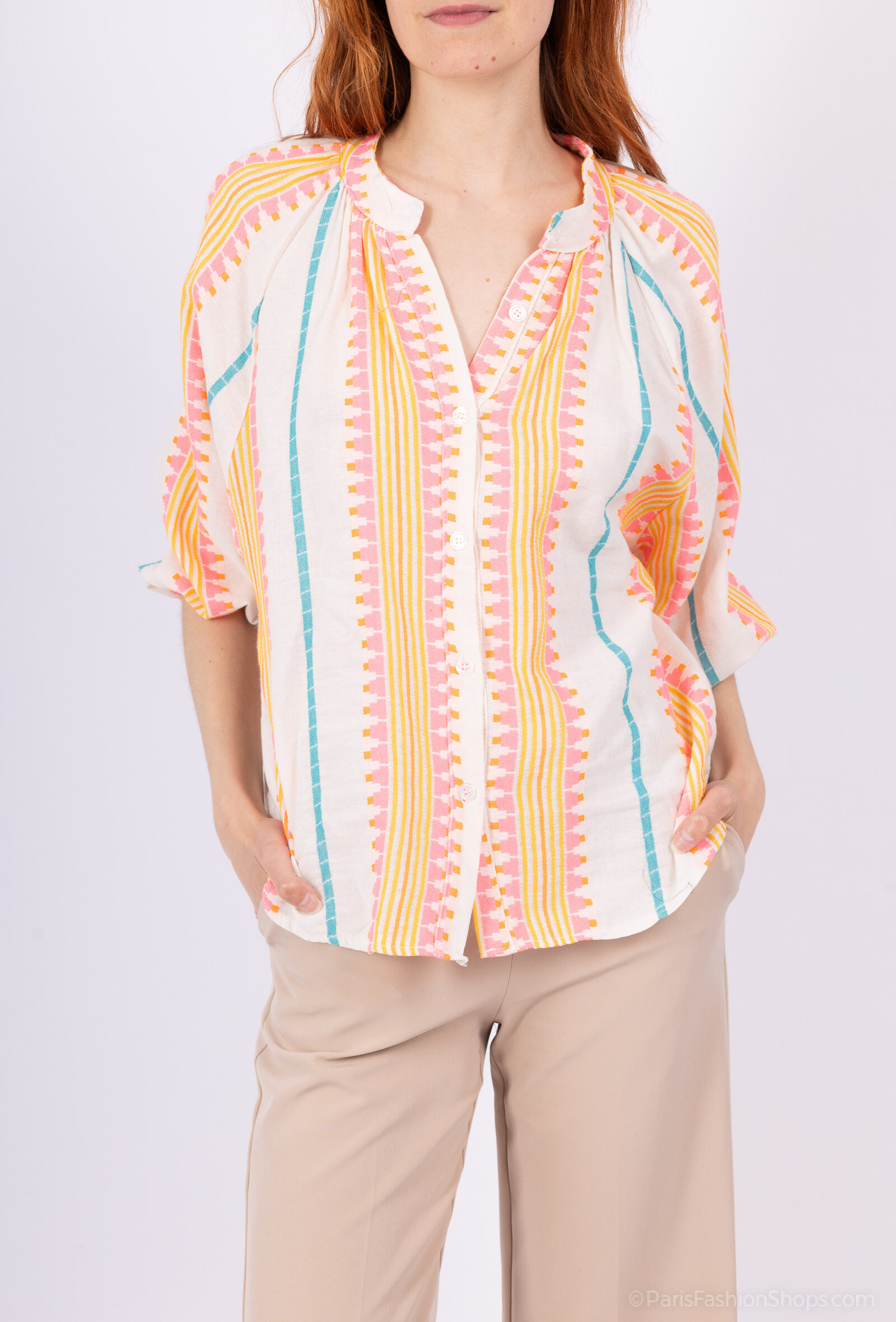 Wholesaler Mylee - Ethnic pattern embroidered blouse