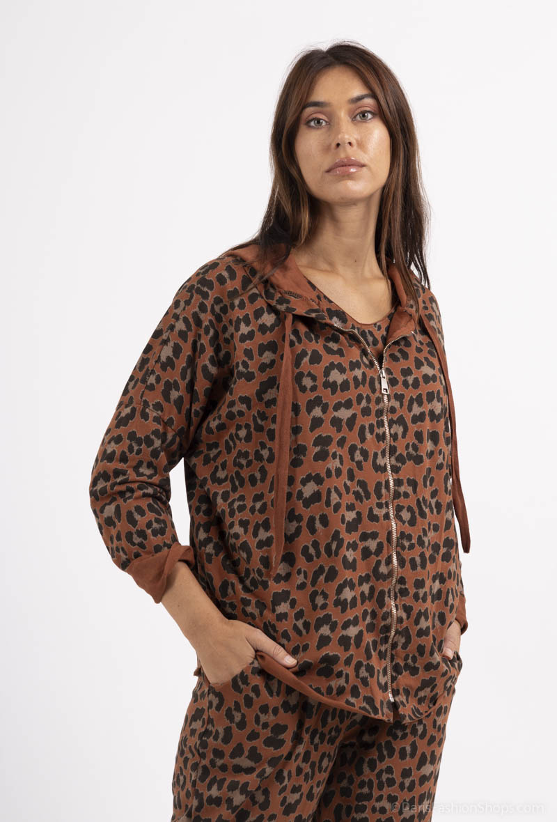 Wholesaler Mylee - Leopard-print cotton hooded vest