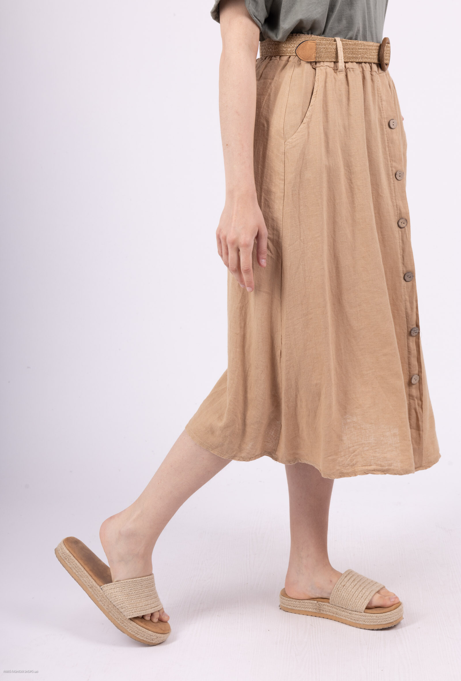 Grossiste Mylee - Jupe En Lin Et Viscose A Bouton