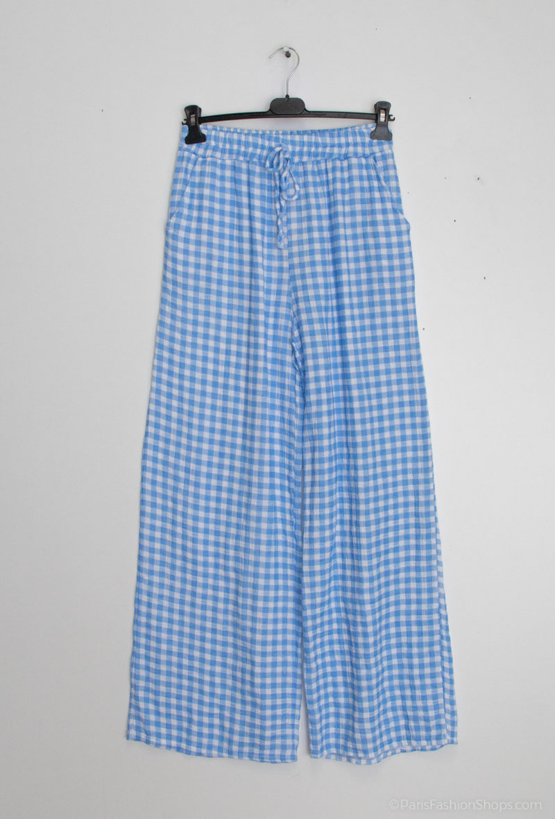 Wholesaler Mylee - Checked cotton gauze pants