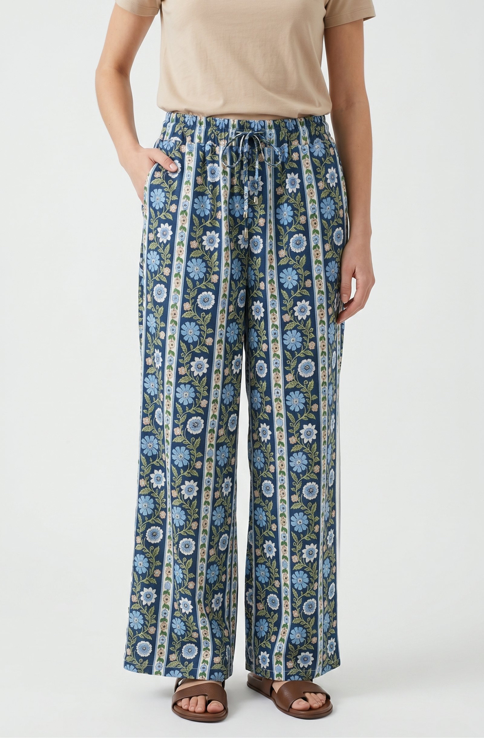 Großhändler Mylee - Retro-Hose mit Blumendruck