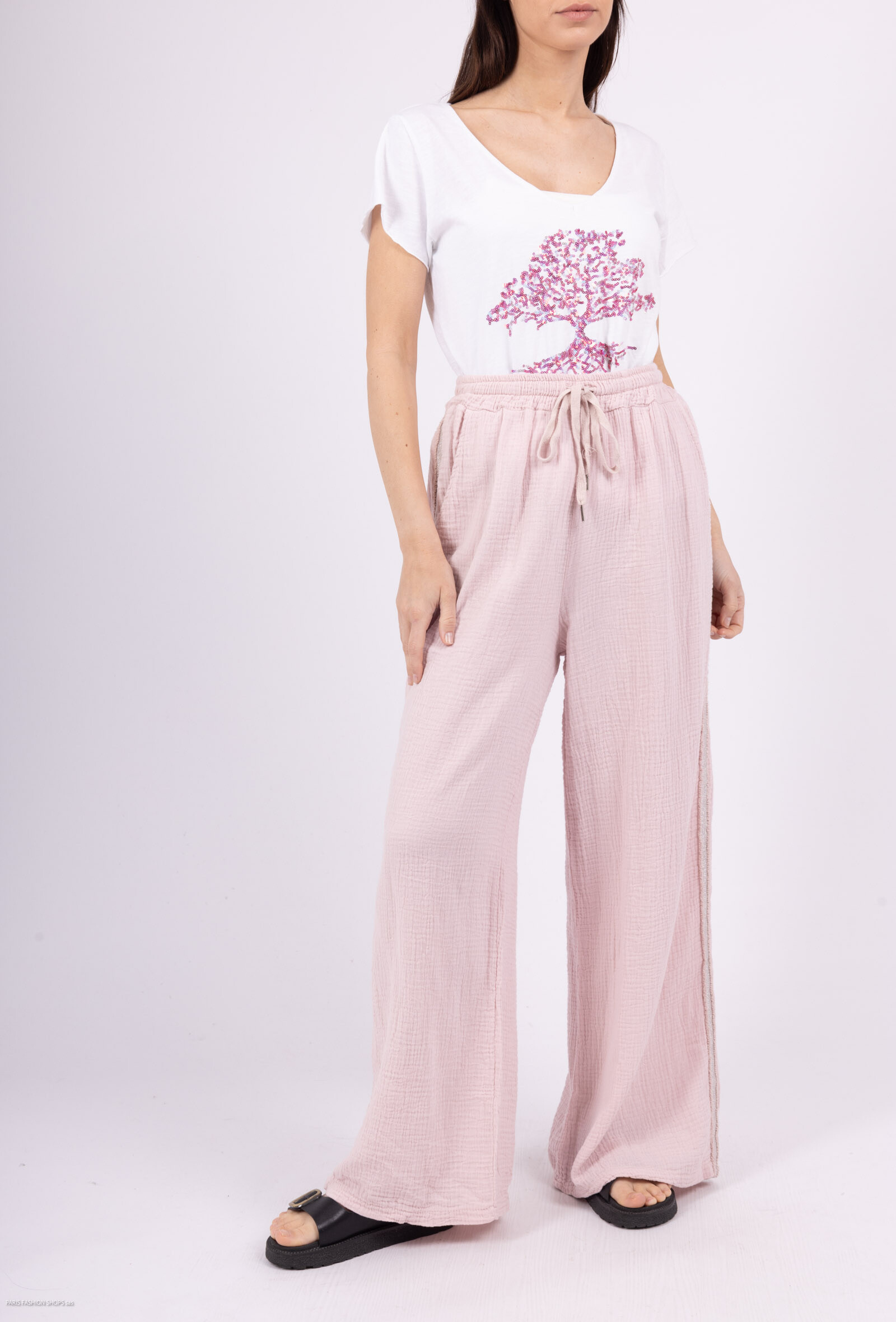 Wholesaler Mylee - Cotton gauze pants with lurex ribbon
