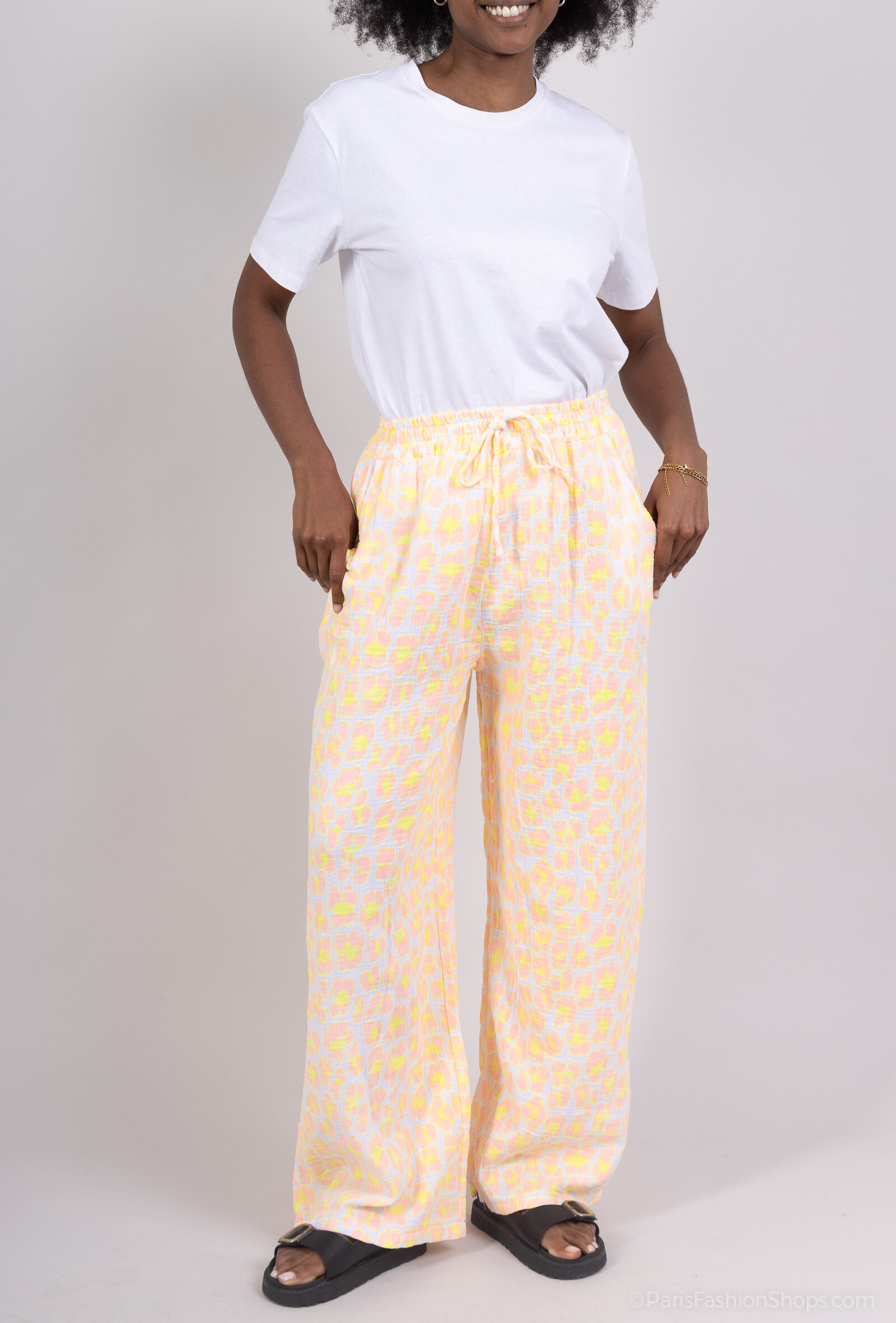 Grossiste Mylee - Pantalon En Gaze De Coton Imprimé À Léopard