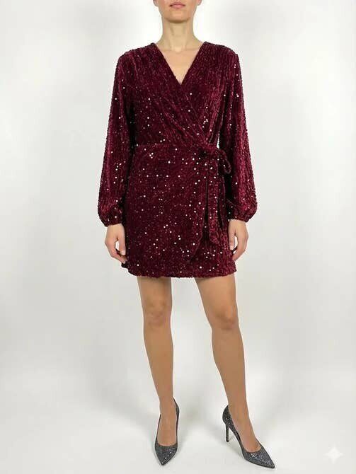 Wholesaler Mylee - Velvet wrap dress with sequins